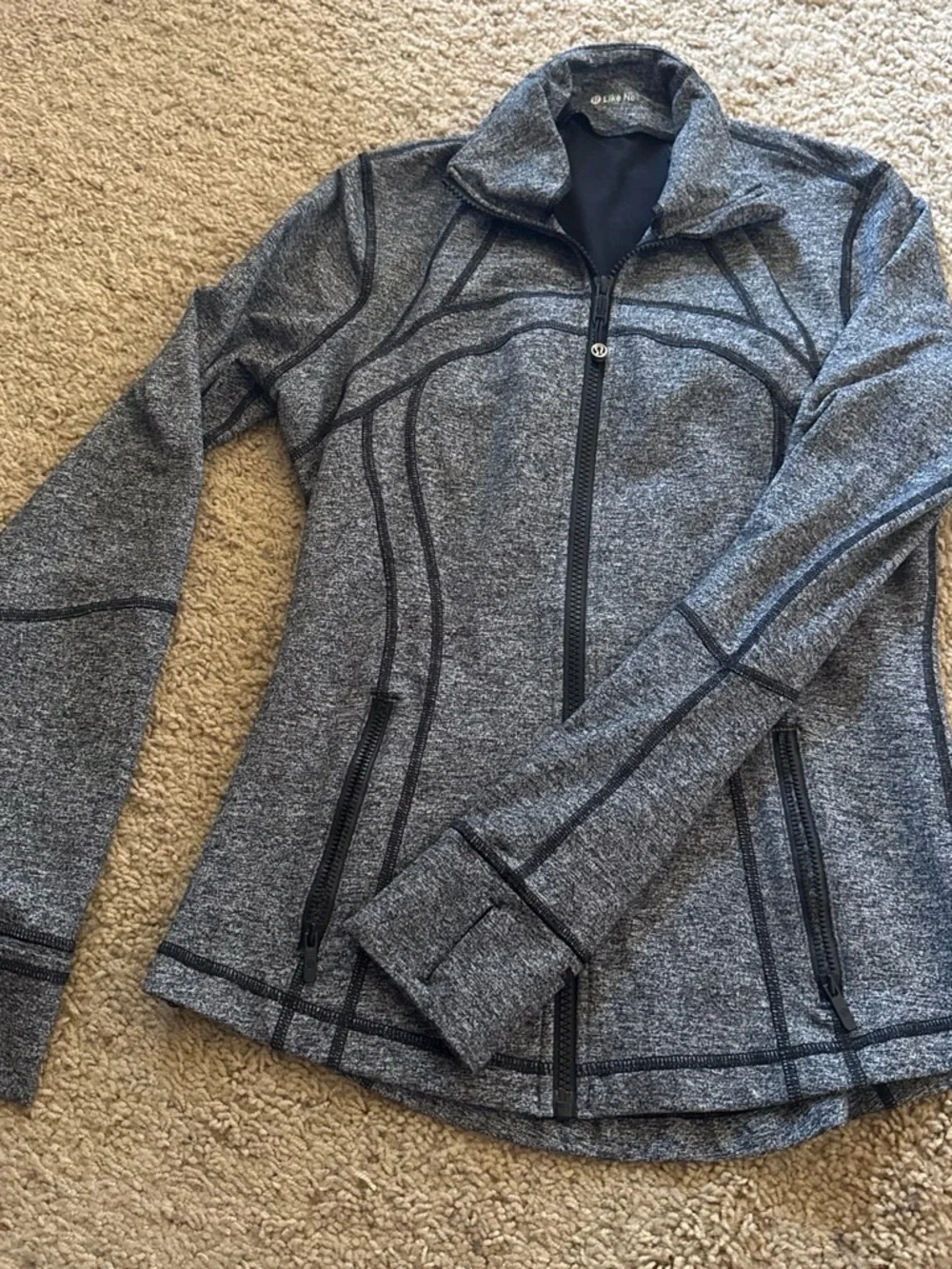 lululemon athletica Heathered Gray Zip-Up Bomber Jacket